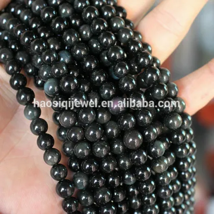 Alibaba trade assurance loose beads natural obsidian stone obsidian rock for sale
