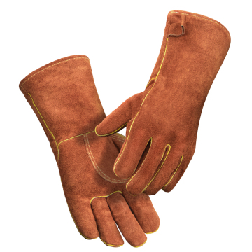 OZERO 932F Forge Welding Gloves - 14 Inch Long Sleeve Insulated Heat Resistant Leather Grill BBQ Gloves