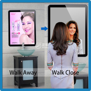 Wholesale super slim magnetic acrylic crystal light box wall hanging magnic mirror light box with 2 years free warranty