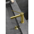 NOVO Design Brass Brash Basin Mixer escovado Torneiras de banheiro dourado