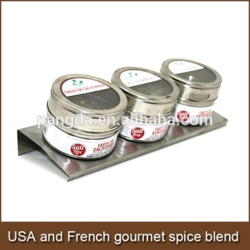 USA and French countryside gourmet spice blend collection-3 magnetic tins