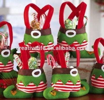 Elf Foot Socks Candy Bags Christmas Gift Bag