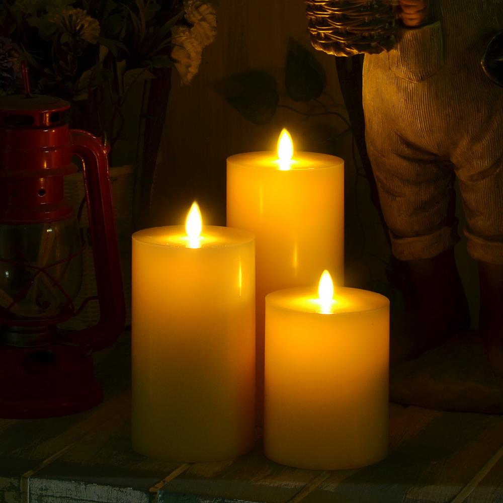 Battery Powered Moving Flame Led Wax Flameless Candles