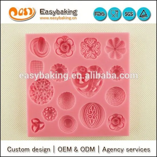 Custom 3D button fondant cake decorating silicone molds