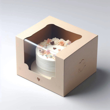 Custom Design Bakery Store Cake and Pastry Foldable Boxes with PVC Window - Luxury Cake Packaging