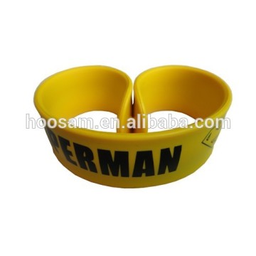 Silicone Slap Bracelet, Available in Various Colors and Accessories, Customized Logos are Welcome