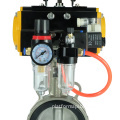 Pneumatic Butterfly Valve DKV Air Control Wafer Type Double Acting SS304