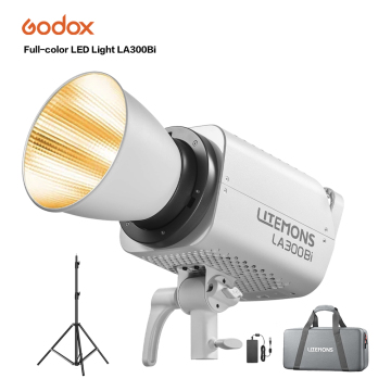 GODOX LA300BI K1セット：スタンド付きLEDライト、2色のビデオライト、3300-7500K、Cob Bowens Mount、およびApp Control