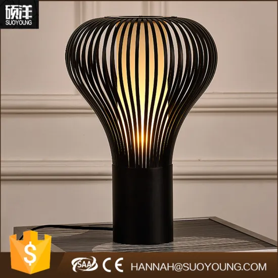 modern design mesh metal black mushroom lampshades hotel lobby table lamp with led e27 bulb light inside for home decoration