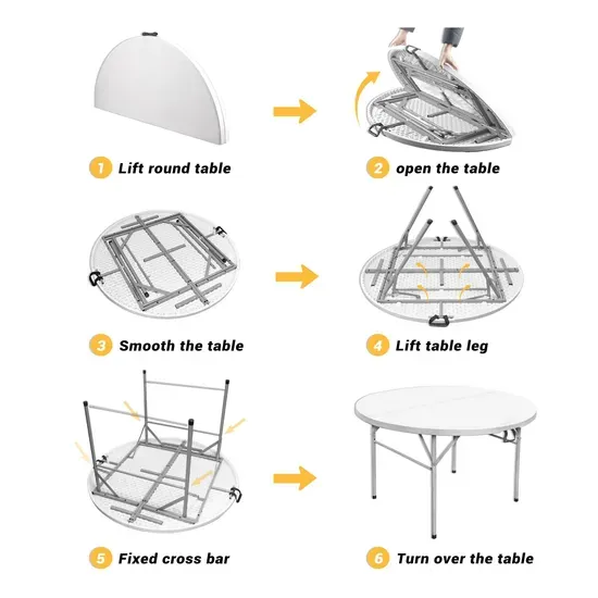Portable Plastic Table for Weddings, Camping, and Outdoor Events