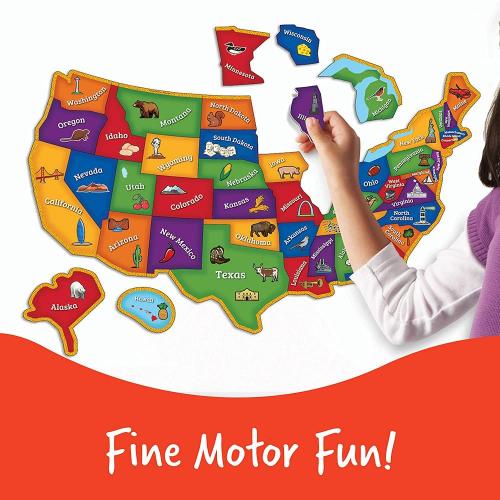 Amazon Hot Selling Custom Kids Educational The United States Map Puzzle EVA Foam Magnetic Puzzle