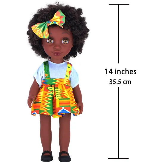 New 14 Inch Kids Doll Toys: Soft Vinyl, DIY, and Cute 35cm Pretty Black African Dolls for Children