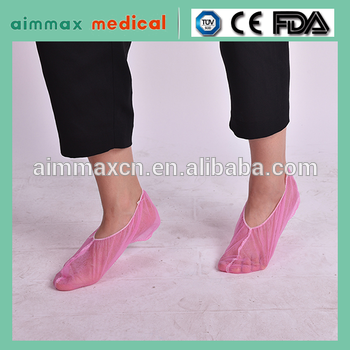 Women disposable pink overshoes cover / shoe cover / sock cover