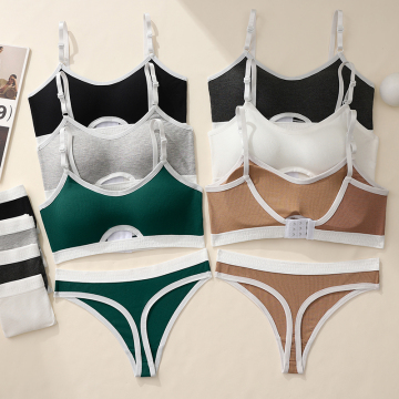 Women's Cotton Fashion Sports Bra and Panty Set
