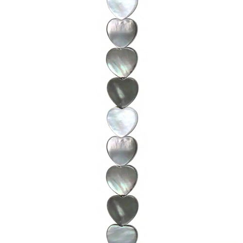 Freshwater Grey Shell Heart Beads for Jewelry Making