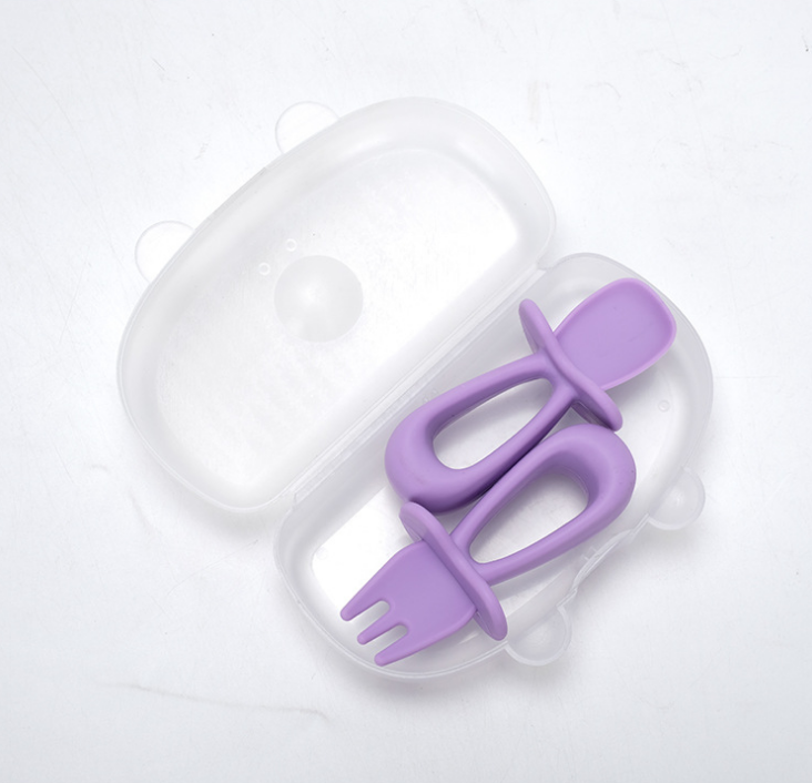 Silicone Baby Spoon Fork Set