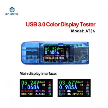 AT34 3.0 Color LCD USB Tester Mini Multimeter