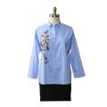 Dames bloemen etnische stijl geborduurde blouse