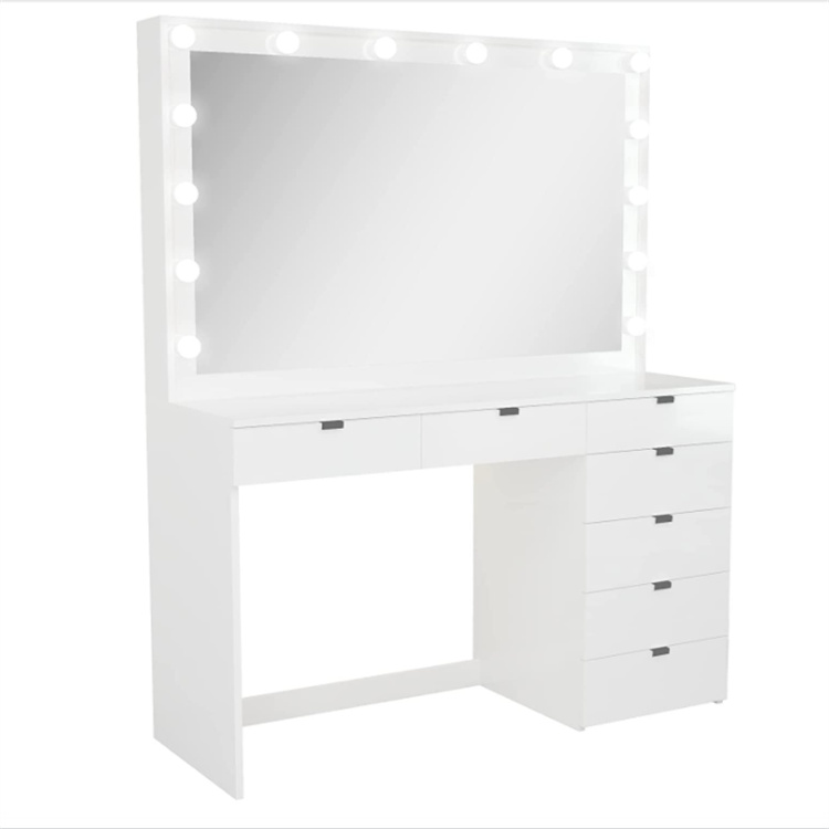 Large Makeup Vanity Dressing Table with LED Bulbs China Manufacturer
