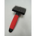 Rubber Grip T Shape Plastic Cat Slicker Brush