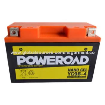 True NANO GEL Motorcycle Battery, Replace YB9B-BS, 12V8Ah Capacity