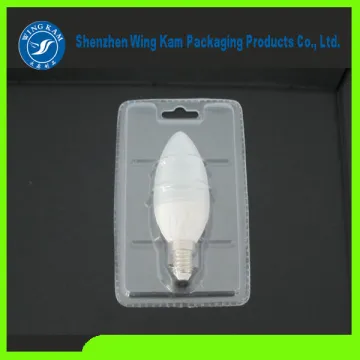 efficient lightbulb product packed by custom design plastic clamshell blister packaging