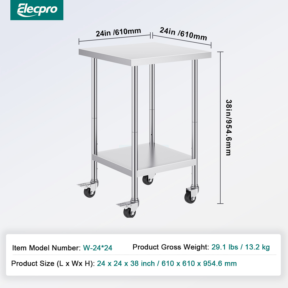 Kitchen stainless steel tables with wheels (1)