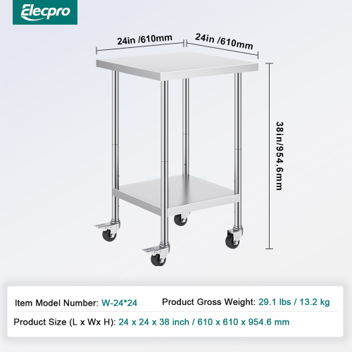 stainless steel work table with wheels Stainless steel work tables with Wheels for restaurants Supplier
