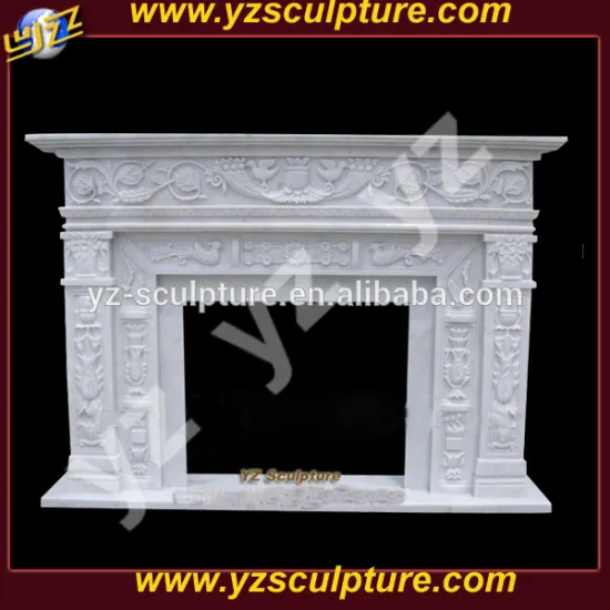pure white large stone square fireplaces mantel for home decoration