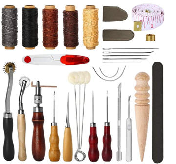Δερμάτινα σκάφη DIY Εργαλεία σετ: Χέρι ραφές, ράψιμο AWL &amp; Groover Kit