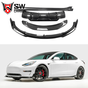 Kit carrosserie en fibre de carbone en V pour Tesla modèle 3
