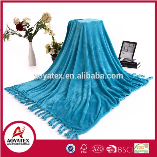 factory price factory price flannel blanket tassels designed flannel blanket
