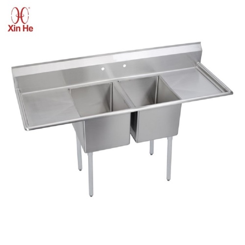 Stainless Steel 2 Compartment Sink With Drainboards