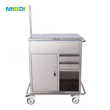 Stainless Steel Assembled Emergency Cart Medical Trolley Instrument Trolley
