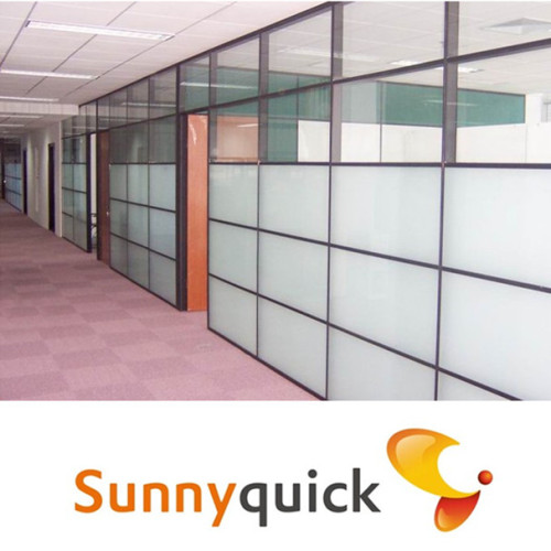 Used Office Wall Partitions / Clear Glass Partition Wall, High Quality