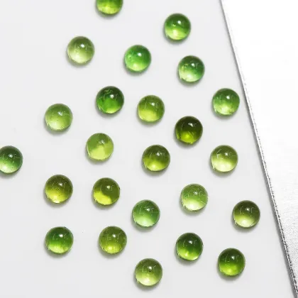 Natural Green Tourmaline Round Shape Fresh Green Gemstones