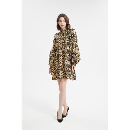 Shift Dress animal print Long Sleeve Casual Dress