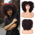 Peruca Afro Kinky Curly Sintética de Cabelo Curto