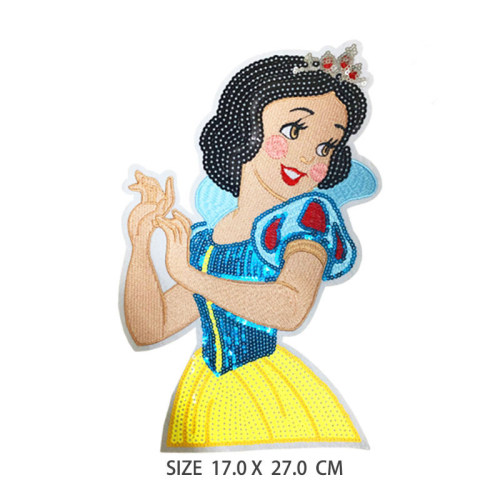 Cartoon Snow White Iron On Embroidery Patches