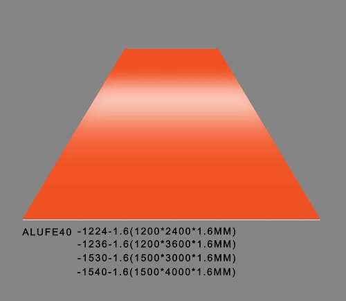 لوح الألمنيوم البرتقالي اللامع من فيف
