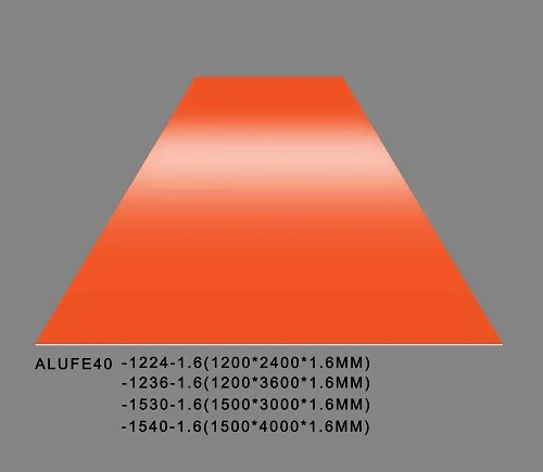 Gloss Orange Aluminum Sheet Plate 1.6mmThick 5052 H32
