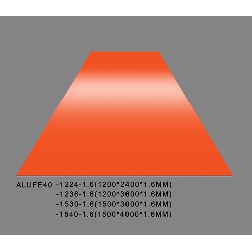 Placa de aluminio naranja brillante de 1,6 mm de espesor 5052 H32
