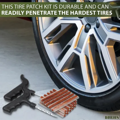 T Handle Tire Repair Plugs Kit - Flat Tire Fix for Tractor, Bike, and Car