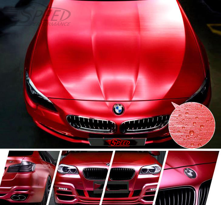 Selbstkleber Pinsel Chrom Red Car Wrap Film