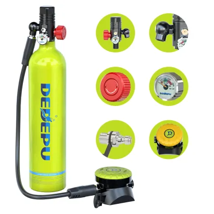 Portable Diving Oxygen Tank DEDEPU D600 6.8L+1L Scuba Lung Air Respirator Aluminium Tank