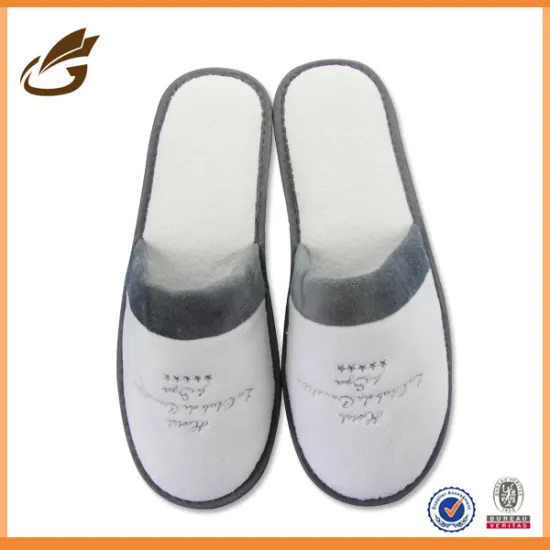 custom made disposable indoor white slipper hotel velvet slippers
