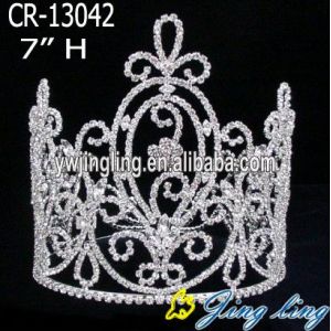 Cheap rhinestone custom pageant crowns hair accessories