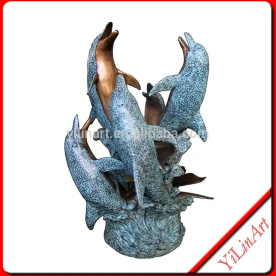 Bronze Beautiful Dolphin Fountain Sculpture YL-K141