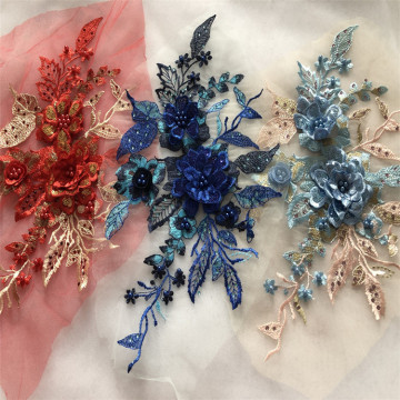 Μπλε τρισδιάστατα λουλούδια Rhinestone Lace Fabric Κεντρωμένη γαμήλια φόρεμα εφαρμογών: Ο τελικός οδηγός και οι αγορές πόρων