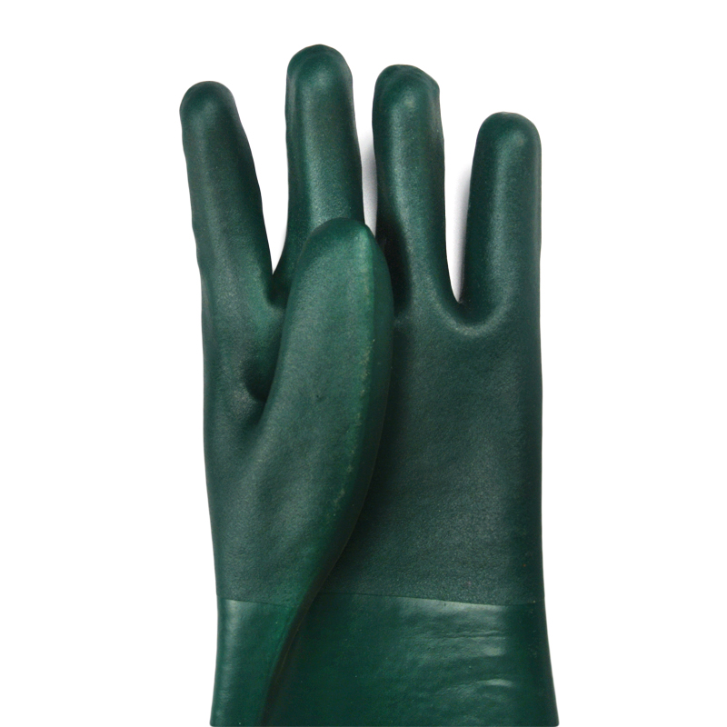 PVC Dipped glove reinforced cuffwith rain coated material